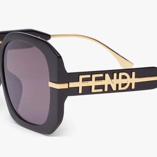 Fendi Women Fendigraphy Black Acetate Sunglasses