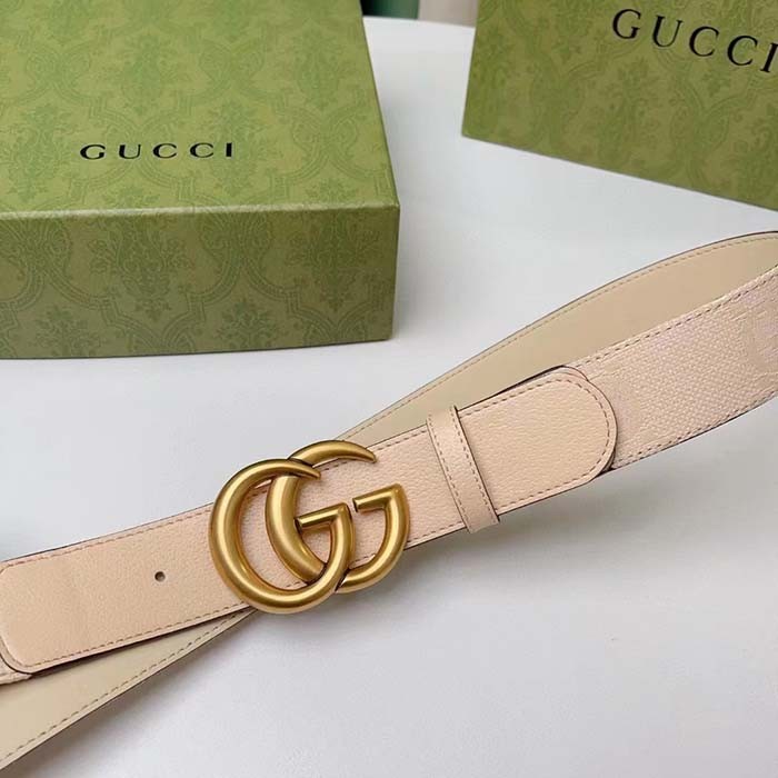 Gucci Unisex Marmont Jumbo GG Belt Beige Light Pink Jumbo GG Canvas