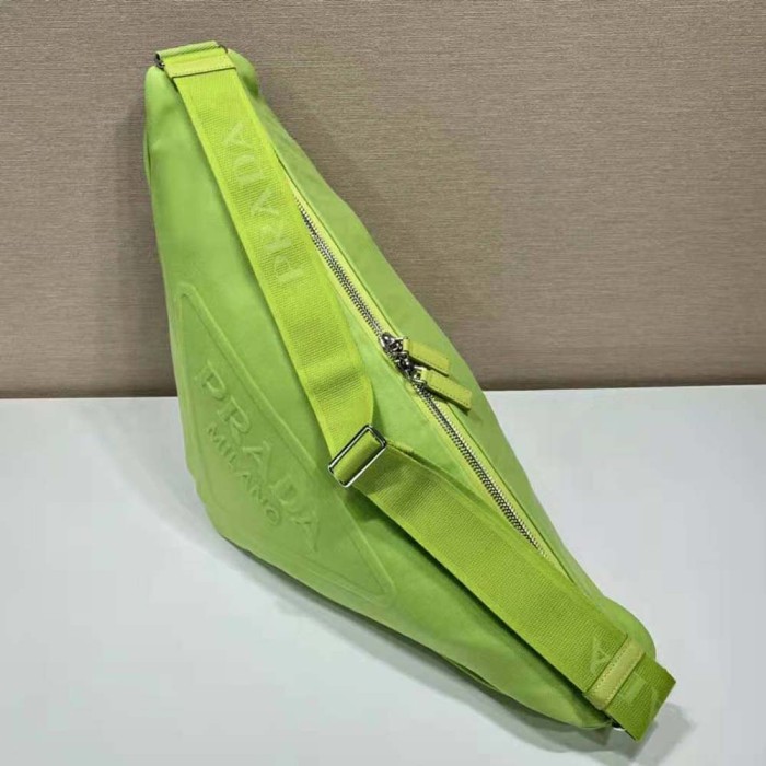 Prada Women Canvas Prada Triangle Bag-Lime