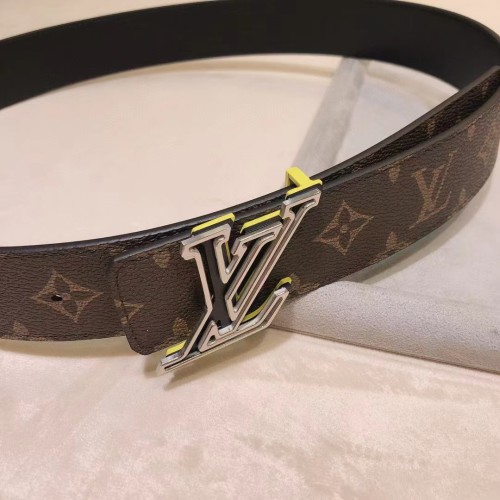 Louis Vuitton Unisex LV Speed 40mm Reversible Belt Yellow Monogram Coated Canvas Leather