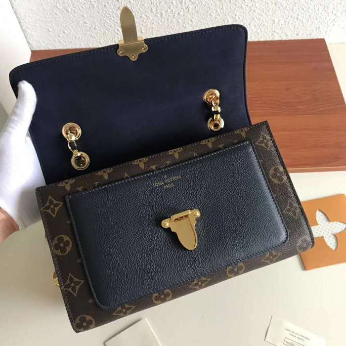 Louis Vuitton LV Women Victoire Chain Bag in Monogram Coated Canvas-Navy