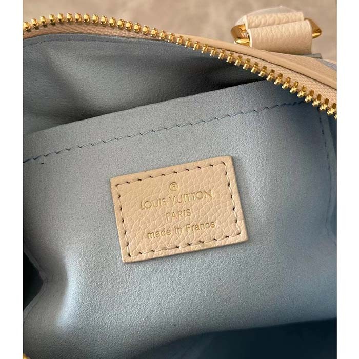 Louis Vuitton Women LV Speedy Bandoulière 20 Latte Candy Blue Embossed Grained Cowhide Leather
