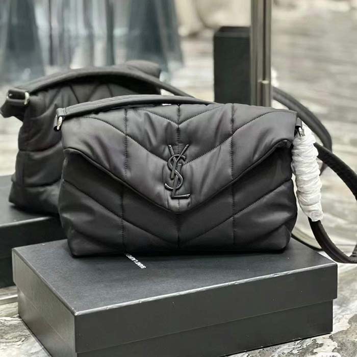 Saint Laurent YSL Women Puffer Messenger Bag Econyl Bag Regenerated Nylon