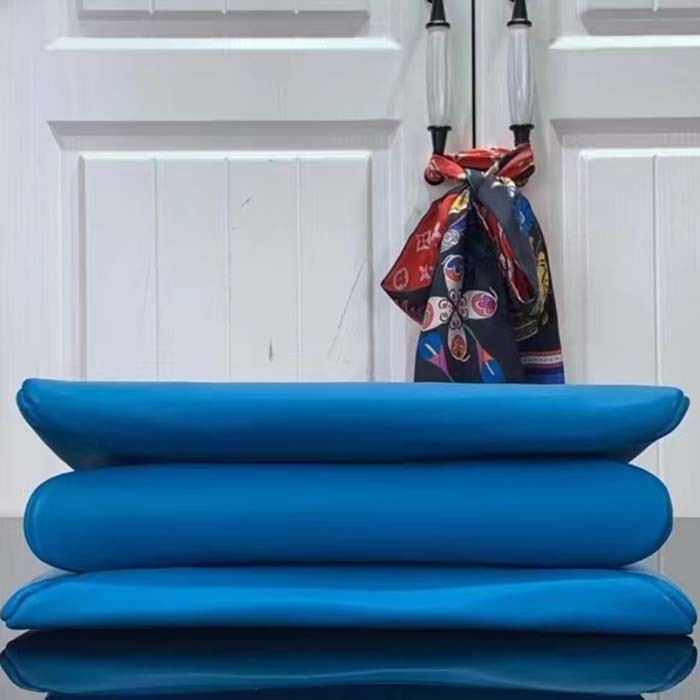 Louis Vuitton LV Women Coussin MM Handbag Blue Lambskin Zip Closure