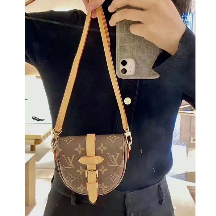 Louis Vuitton LV Women Micro Chantilly Monogram Coated Canvas Natural Cowhide Leather