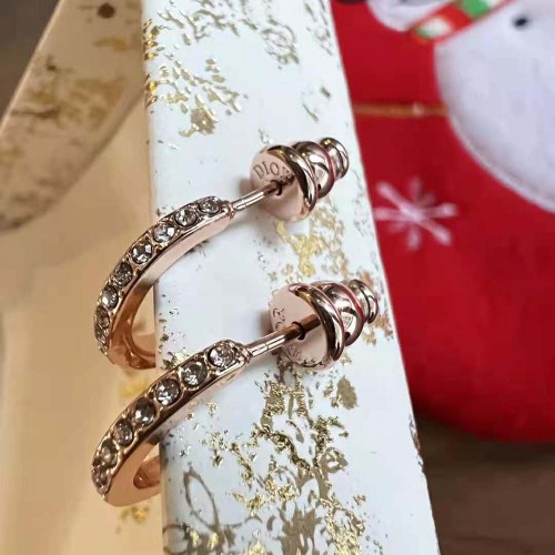 Dior Women Clair D Lune Earrings Pink-Finish Metal and Pink Crystals