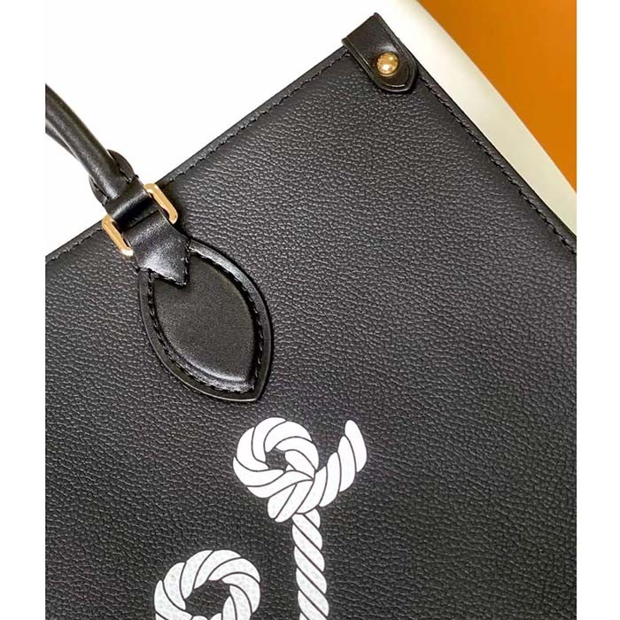 Louis Vuitton Unisex LV OnTheGo MM Black Grained Calfskin Hook Closure