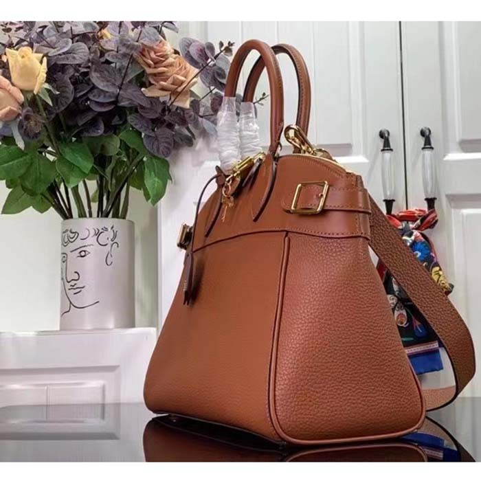 Louis Vuitton LV Women Lock It MM Gold Taurillon Leather Smooth Calfskin Calf Leather