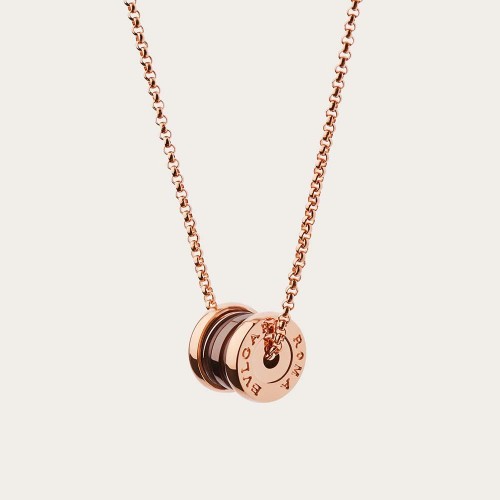 Bvlgari Women B.zero1 Necklace with 18 KT Rose Gold Chain and Pendant