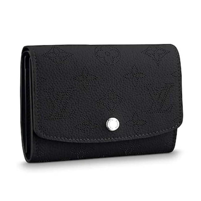Louis Vuitton LV Women Iris Compact Wallet Mahina Perforated Calf Leather