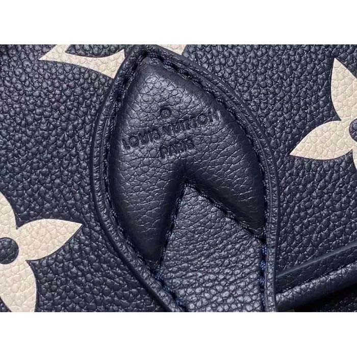 Louis Vuitton LV Women Diane Navy Blue Cream Monogram Empreinte Cowhide Leather M47161