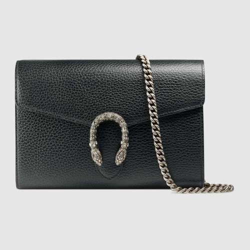 Gucci GG Women Dionysus Leather Mini Chain Bag with Tiger Head Spur