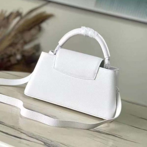 Louis Vuitton Women LV Capucines East-West Mini Optic White Calfskin M23956