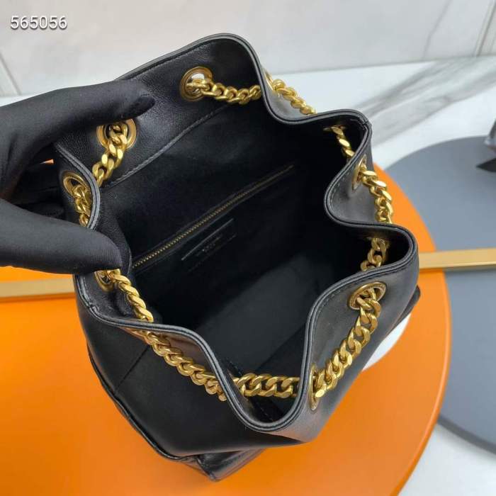 Saint Laurent YSL Women Joe Backpack Lambskin Black Leather