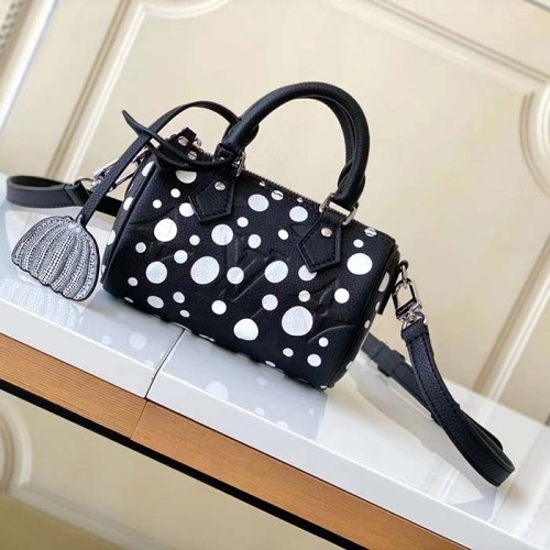 Louis Vuitton Women LVxYK Nano Speedy Black White Embossed Grained Monogram Empreinte Cowhide