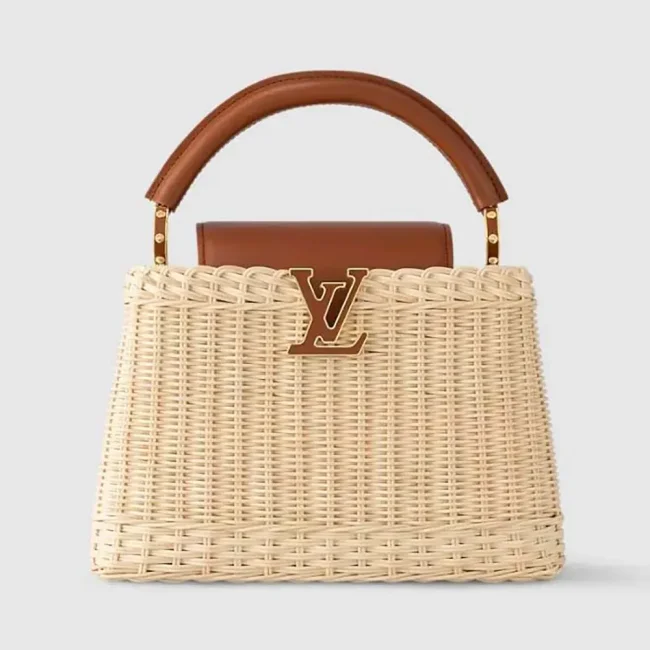 Louis Vuitton LV Women Capucines BB Handbag with Cowhide and Rattan M11617