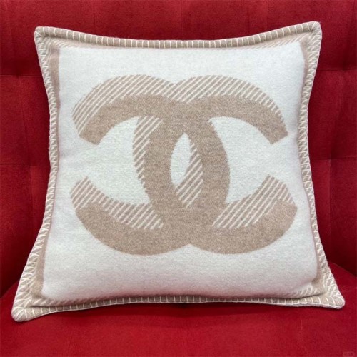 Chanel Unisex CC Cushion Cotton Wool Tweed Beige Sandy Multifunction