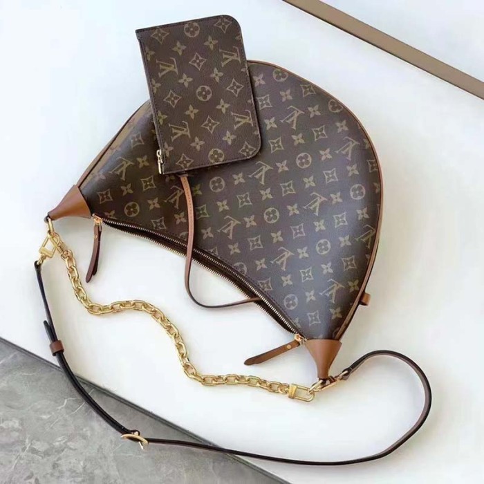 Louis Vuitton LV Women Loop Hobo Brown Monogram Monogram Reverse Coated Canvas