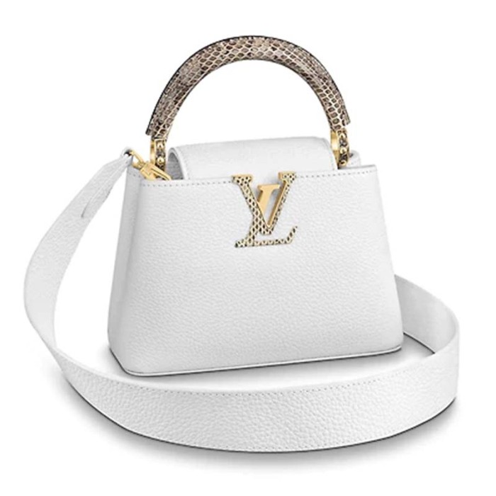 Louis Vuitton LV Women Capucines Mini Handbag Taurillon Ayers Snakeskin