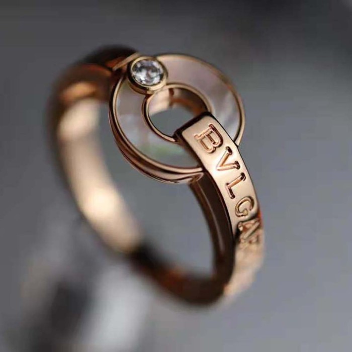 Bvlgari Women Openwork 18 KT Rose Gold Ring