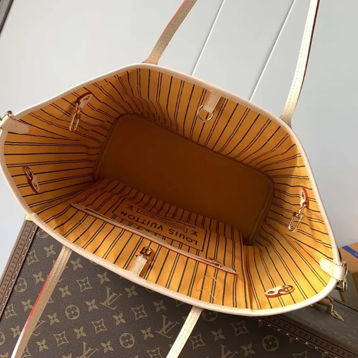 Louis Vuitton LV Women Neverfull Bandoulière Inside Out MM-Orange M11947