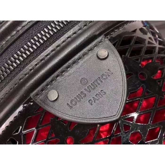 Louis Vuitton LV Women Cannes Handbag Black Patent Calfskin Cowhide Leather