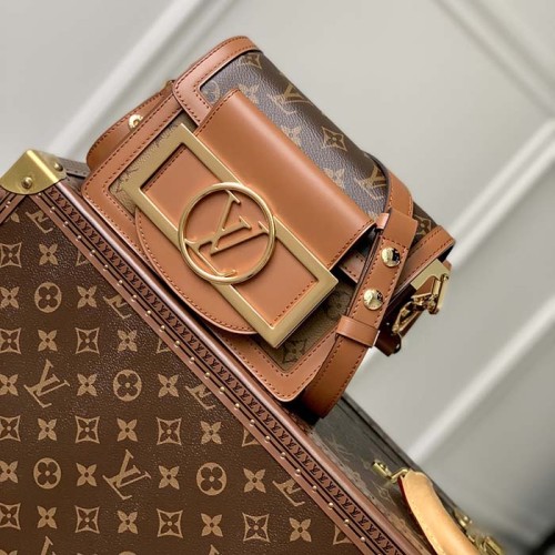 Louis Vuitton Women Mini Dauphine Lock XL Monogram Coated Canvas Cowhide Leather