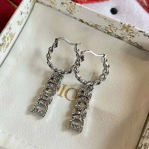 Dior Women Dio(r)evolution Earrings Silver-Finish Metal and Silver-Tone Crystals