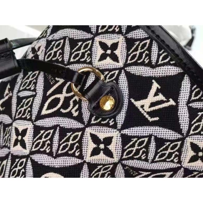Louis Vuitton LV Women Since 1854 Neverfull MM Tote Black Monogram Flowers Canvas