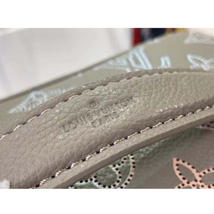 Louis Vuitton LV Women Nice Mini Toiletry Pouch Gray Mahina Perforated Calfskin Leather