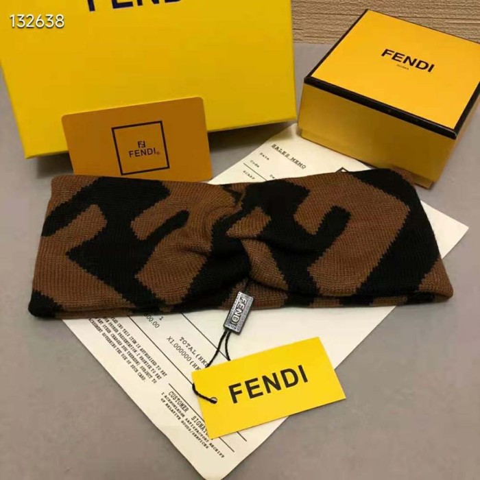 Fendi Women FF Band Multicolor Wool and Viscose Band