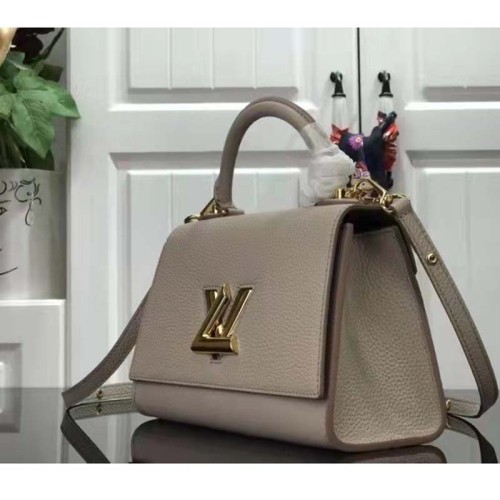 Louis Vuitton LV Women Twist One Handle BB Handbag Greige Grey Taurillon