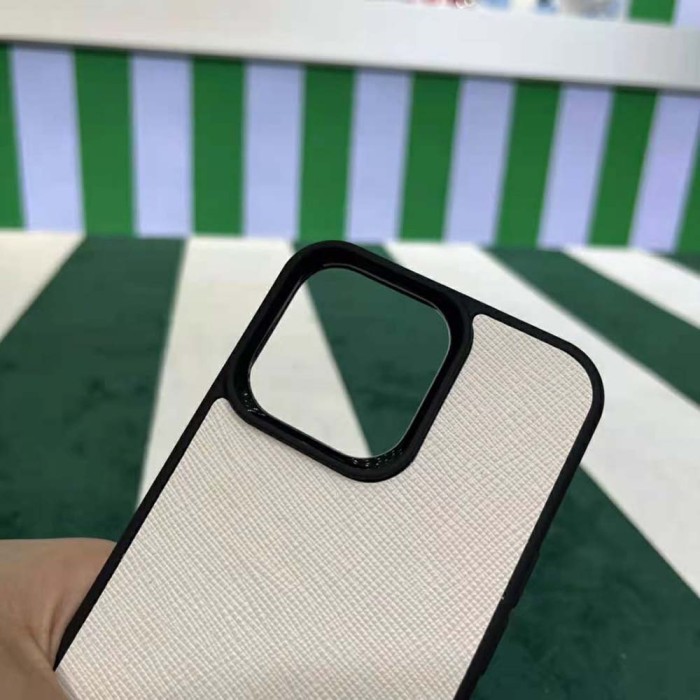 Prada Wome Saffiano Cover for IPhone-White