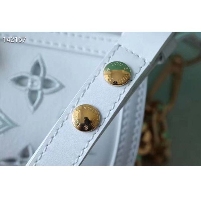 Louis Vuitton LV Women Dauphine East West Handbag White Calfskin Leather