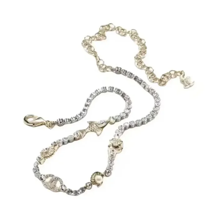 Chanel Women Necklace Metal Resin Glass Pearls & Strass