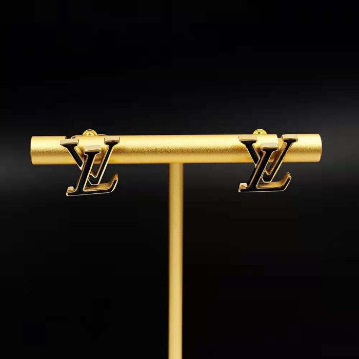 Louis Vuitton Women LV Iconic Enamel Earrings-Black