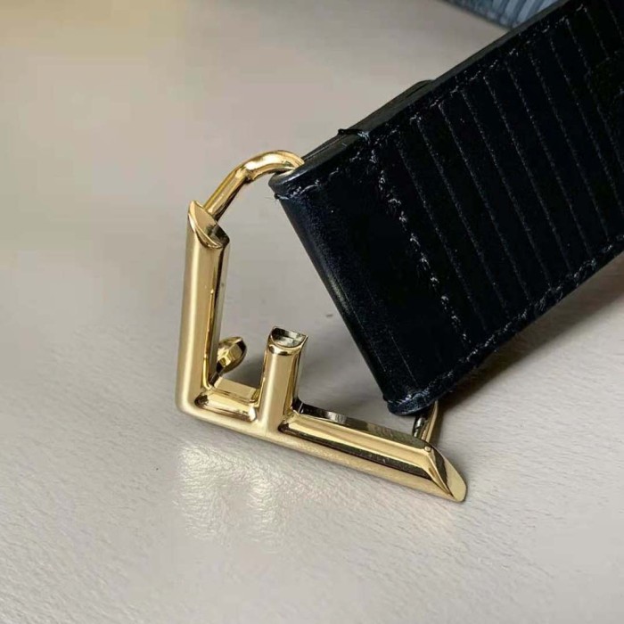 Fendi Men Black Leather Belt