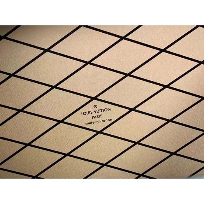 Louis Vuitton LV Women Petite Malle Handbag Gray Denim Textile Jacquard