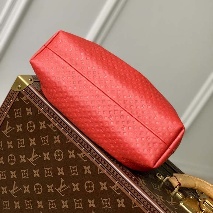 Louis Vuitton LV Women Monogram Clutch Red Calfskin Leather S-Lock