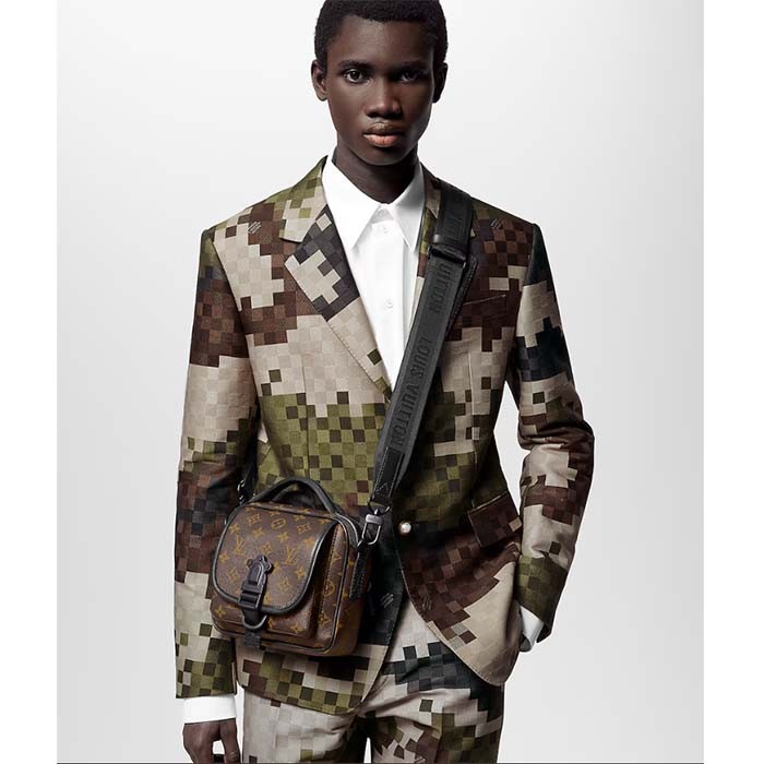 Louis Vuitton Unisex LV Quest Messenger Monogram Macassar Coated Canvas Cowhide-Leather M46973