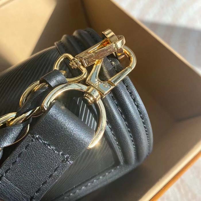 Louis Vuitton LV Women Mini Dauphine Handbag Black Epi Grained Cowhide Leather Microfiber Lining