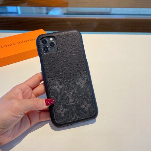 Louis Vuitton LV Unisex Apple IPhone Bumper Black Monogram Coated Canvas Calf Leather