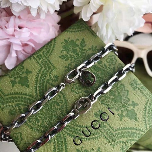 Gucci Women Silver Necklace with Interlocking G