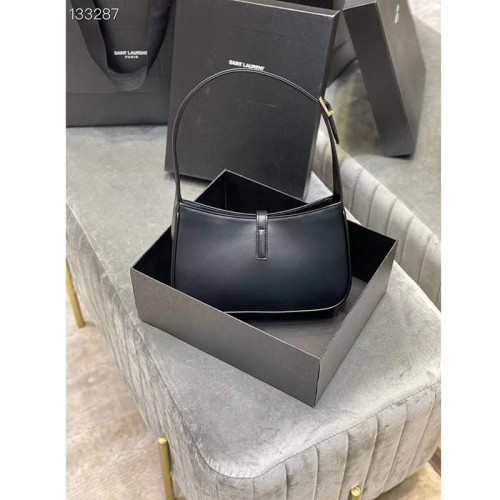 Saint Laurent YSL Women Le 5 À 7 Padded Lambskin Black Leather