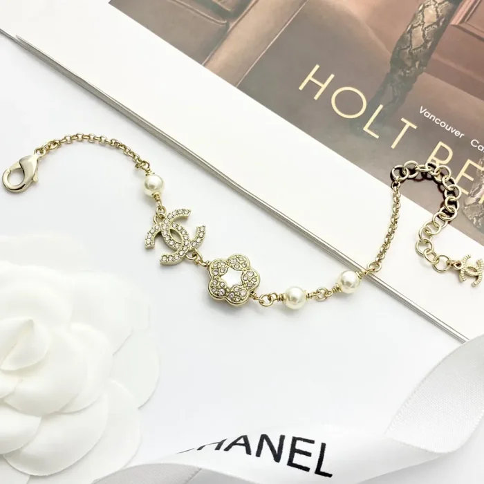 Chanel Women Bracelet Metal Glass Pearls Strass ABF382