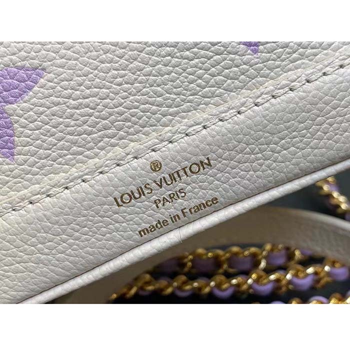 Louis Vuitton LV Women Nano Noé Latte White Mauve Monogram Empreinte Embossed Supple Grained Cowhide Leather
