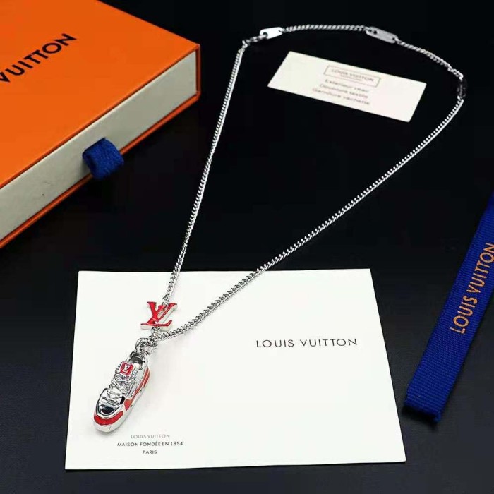 Louis Vuitton Unisex LV Trainer Necklace-Red