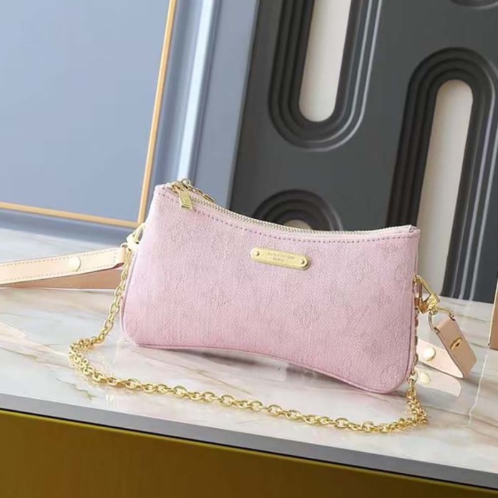 Louis Vuitton LV Women Liv Pochette monogram Denim-Pink M14159