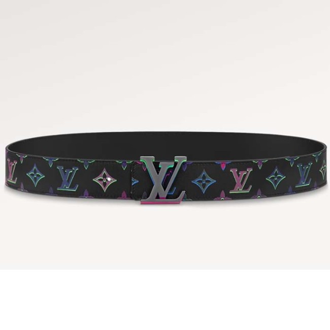 Louis Vuitton Unisex LV Light 40 MM Reversible Belt Monogram Spotlight Multi Black Calf Leather