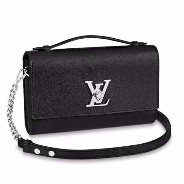 Louis Vuitton LV Women Lockme Clutch Soft Grained Calfskin
